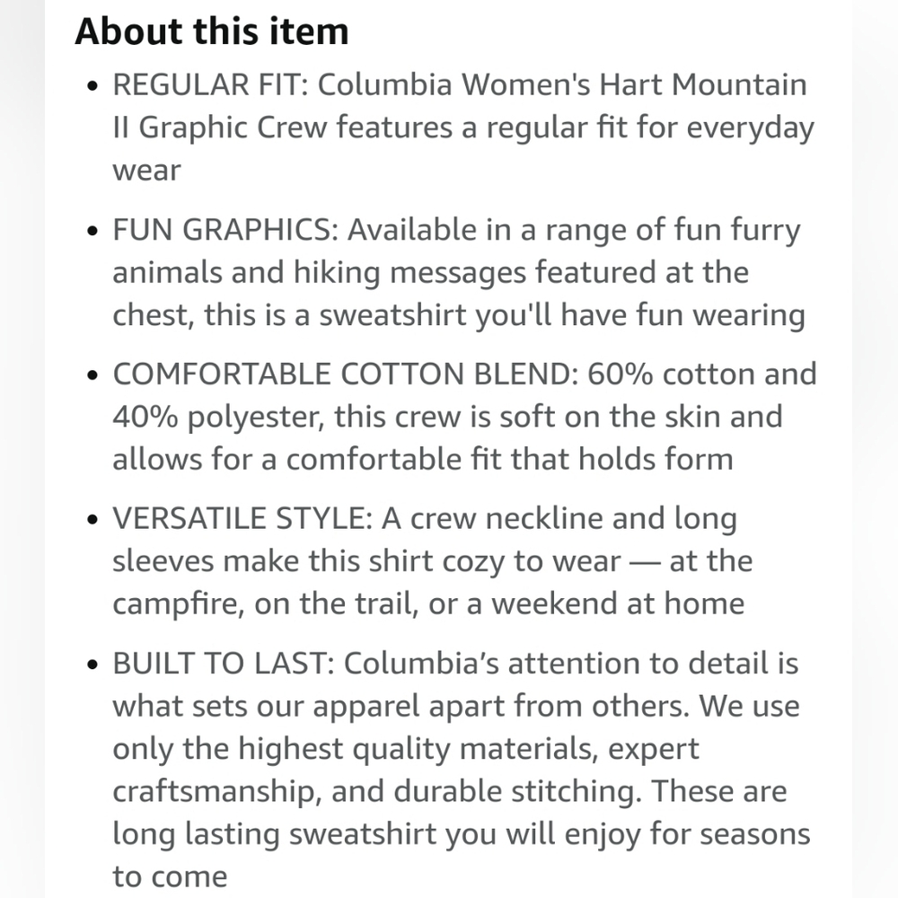 **SOLD** Columbia "Hart Mountain II" Graphic Crew Neck Sweatshirt - Picture 8 of 9